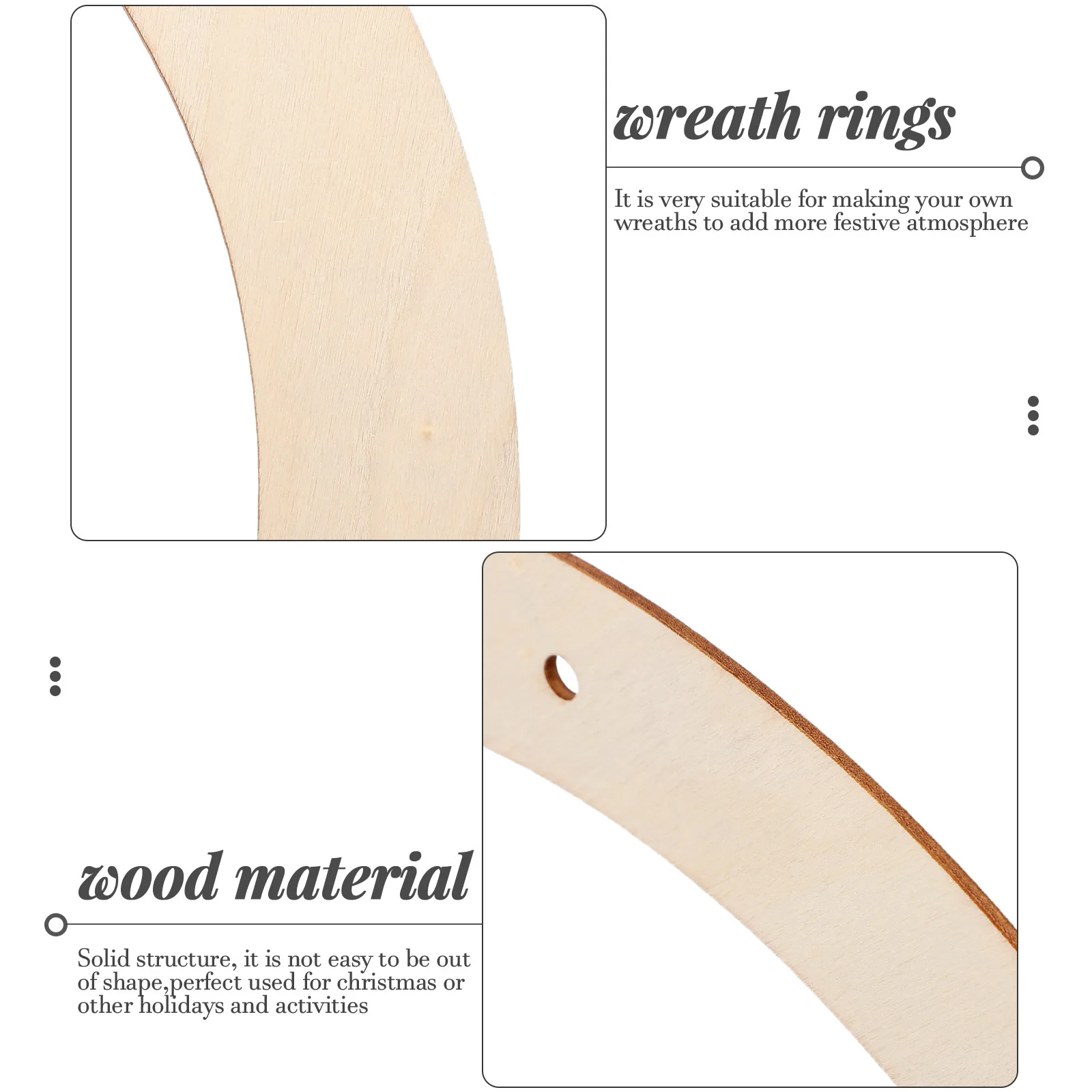 

6pcs Wooden Wreath Frames Round Wreath Making Rings For Christmas Home Garden Decor Diy Floral Arrangement Craft Supplies