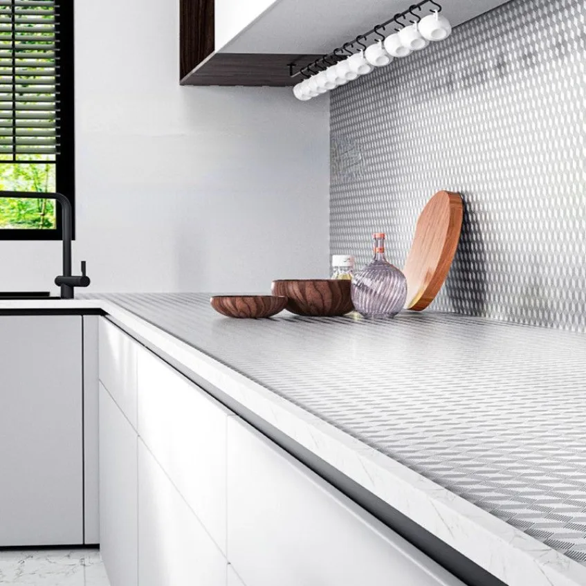 Kitchen Renovation Oil Resistant Stickers Self-adhesive Waterproof Thermostability Moisture-resistant Cabinet Stickers Wallpaper