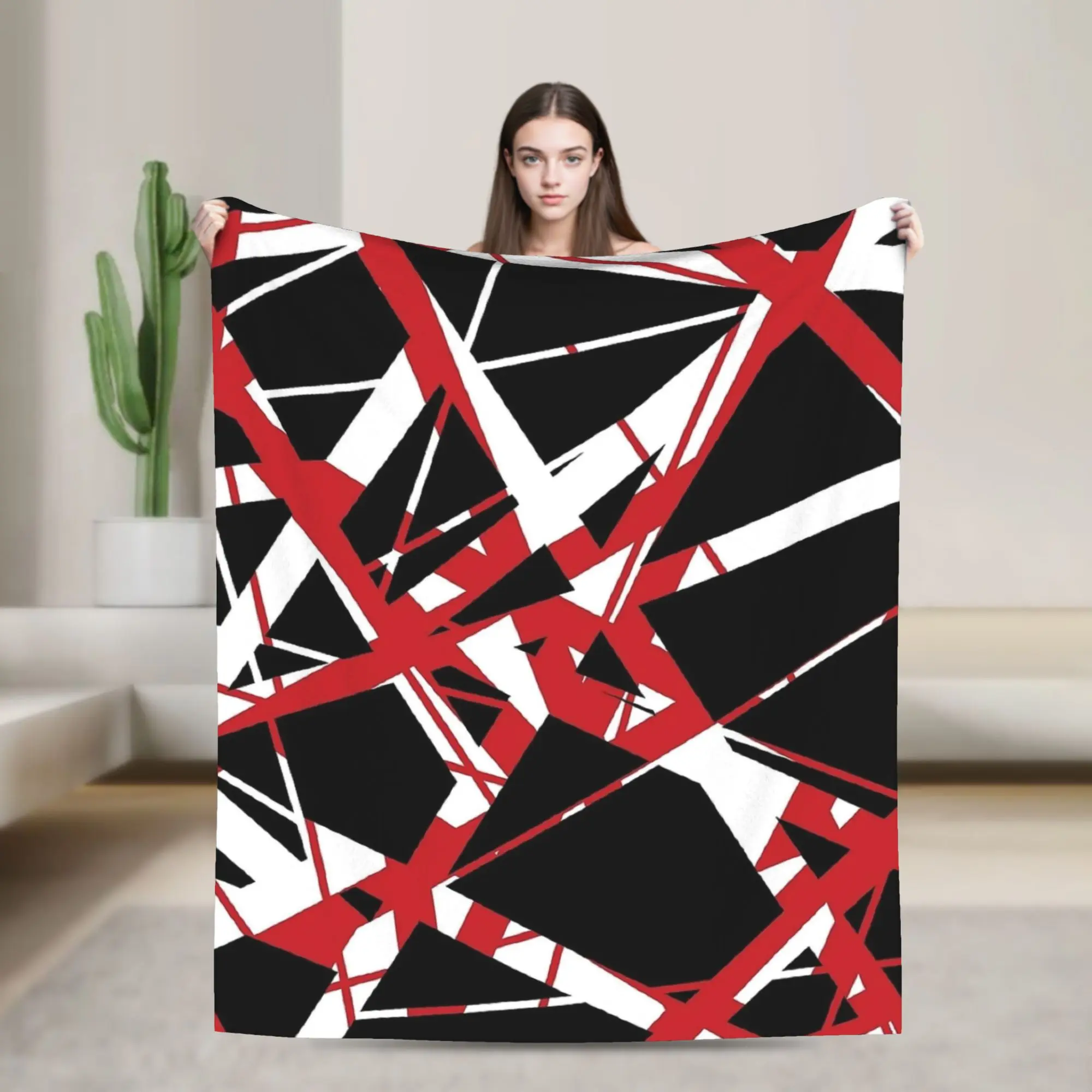 EVH Inverted Stripes Van Halen Design Flannel Blanket Winter Warm Soft Bedding Throws for Children Bedspread Sofa Bed Cover