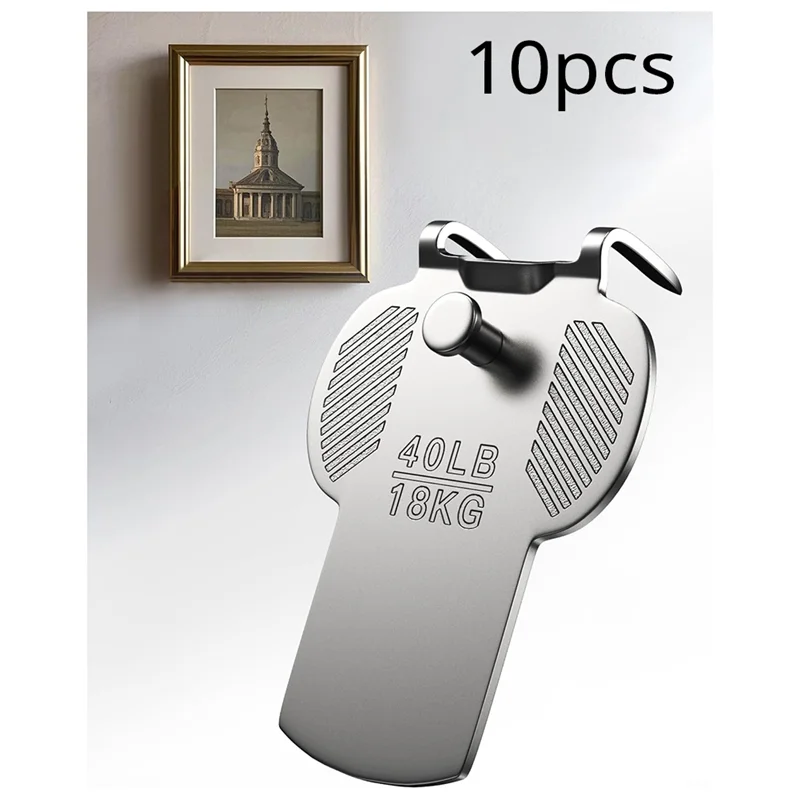 ABAE-10 Pz 40Lb Ganci per cornici da parete di grandi dimensioni Nessun danno Kit hardware per ganci per pittura con poster per foto a specchio resistente - Artiglio