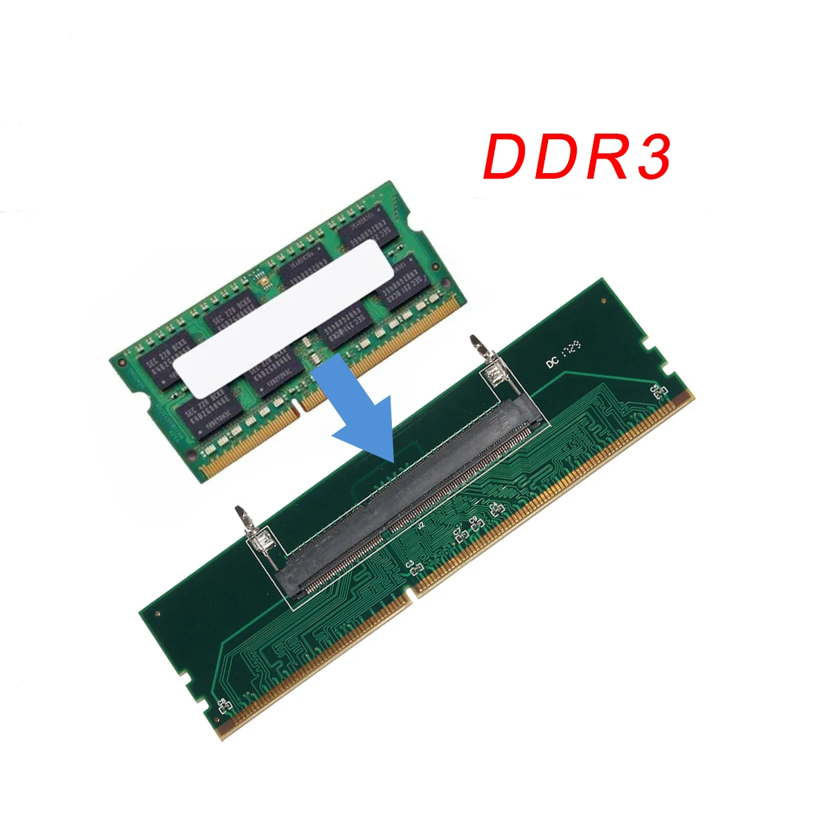 

DDR3 Notebook Memory to Desktop Memory Adapter Card 200 Pin SO-DIMM to PC 240 Pin Computer Accessories DDR3 Memory RAM Connector