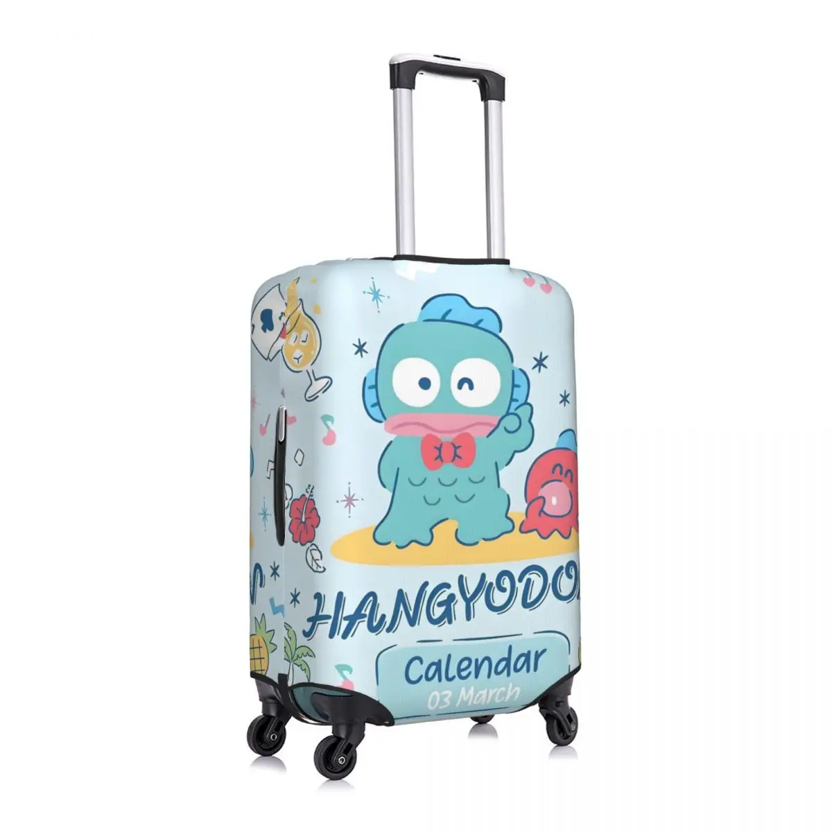 مخصص Kawaii Hangyodon غطاء الأمتعة موضة الأسماك القبيحة Kawaii الكرتون أنيمي حقيبة حامي يغطي دعوى لمدة 18-32 بوصة