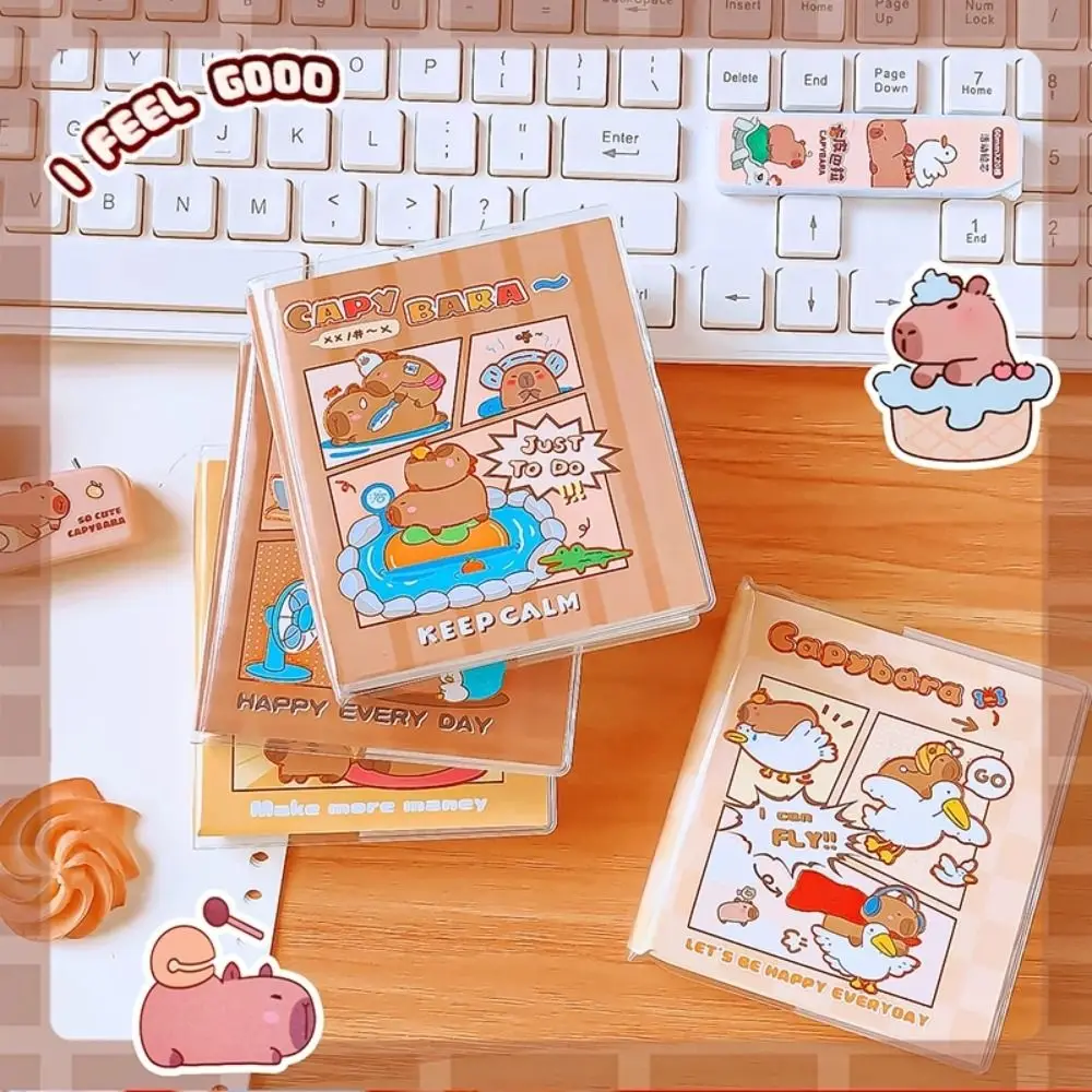 Weekly Planner Cute Capybara Notebook Kawaii Portable Small Notepad Diary Cartoon Square Writing Pad Student