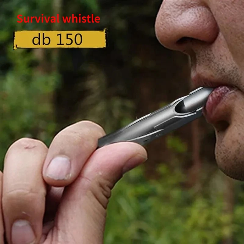 Double Tube Explosive Whistle Outdoor Distress Stainless Steel High-frequency Earthquake Rescue Whistle Survival Whistle
