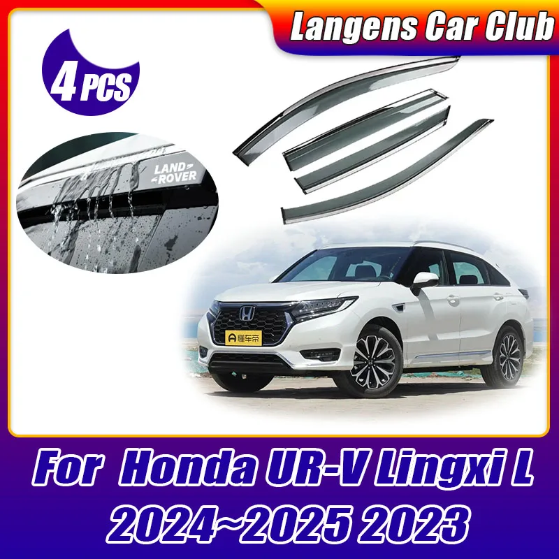 

4PCs Car Window Visor For Honda UR-V Lingxi L 2024~2025 2023 Door Smoke Deflector Guards Cover Shelters Shades Guard Accessories