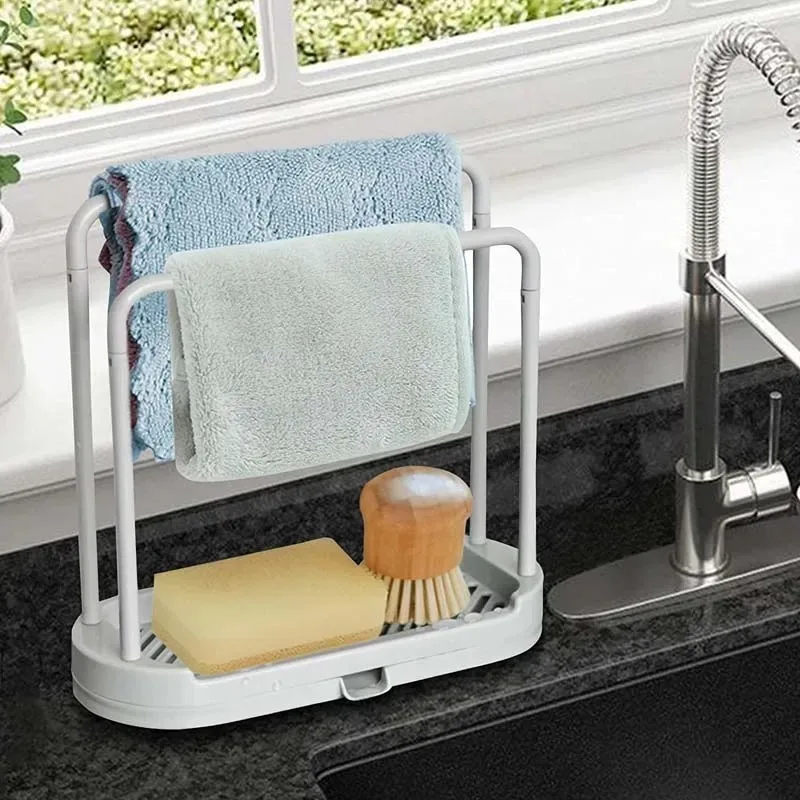 Kitchen Rag Drain Stand Kitchen Accessories Sink Drainage Shelf Sink Drain Storage Basket for Sponge Rag Wire Ball 1/2/3PCS