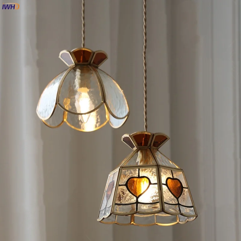 

IWHD Nordic Modern LED Pendant Lights Porch Bedside Living Room Flower Glass 200cm Wire Adjustable Hang Lamp Luminaira Pendente