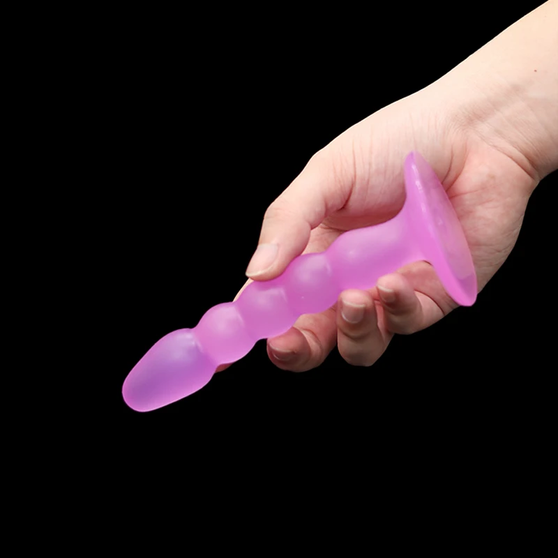 Anal Plug G-Spot Masturbation Penis Crystal Jelly Dildo Vaginal Stimulator with Sucker Sexy Toys for Women Men Prostate Massager