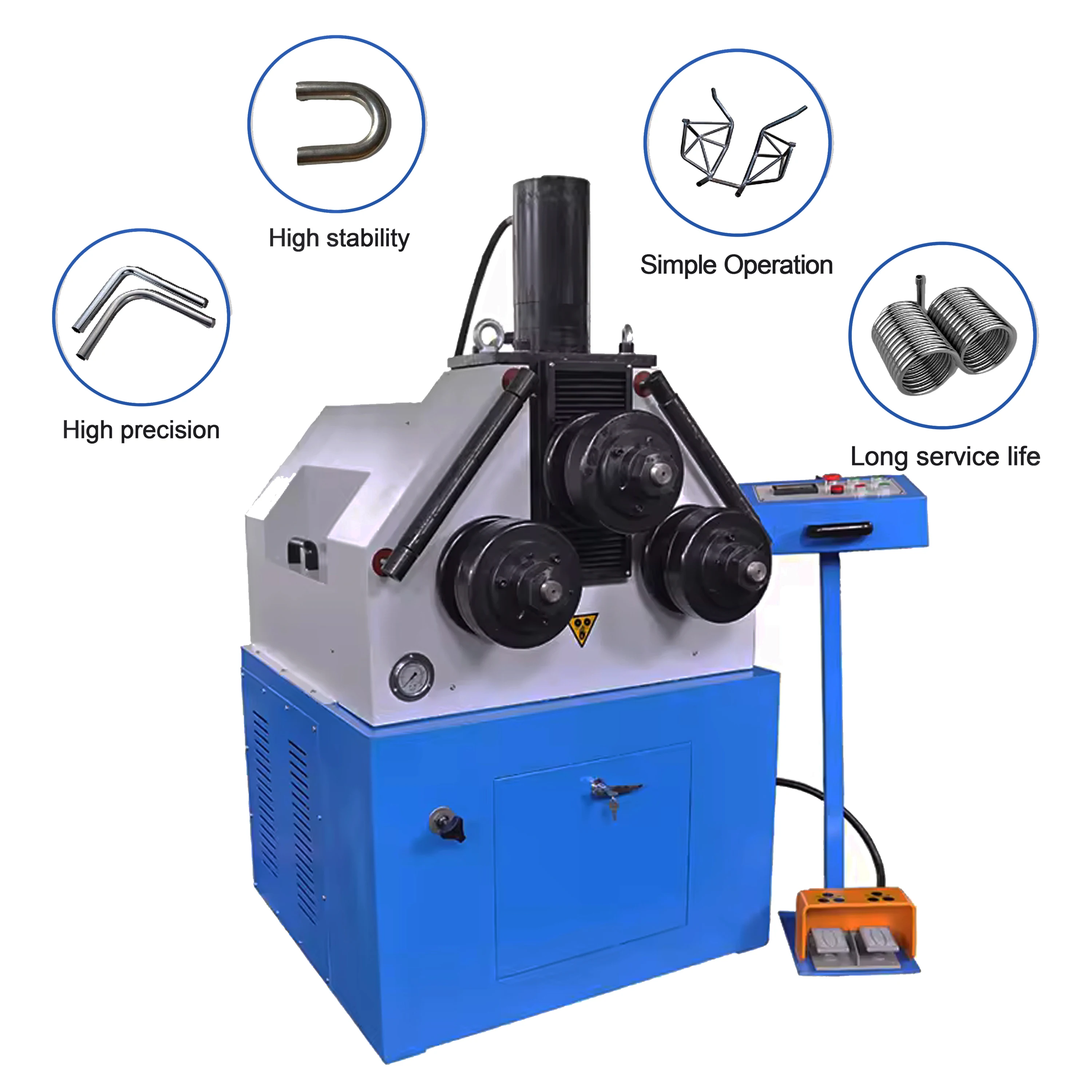 3 Roller 360 Degree Electric Aluminum Sheet Metal Profile Roll Pipe and Tube Bending Machine