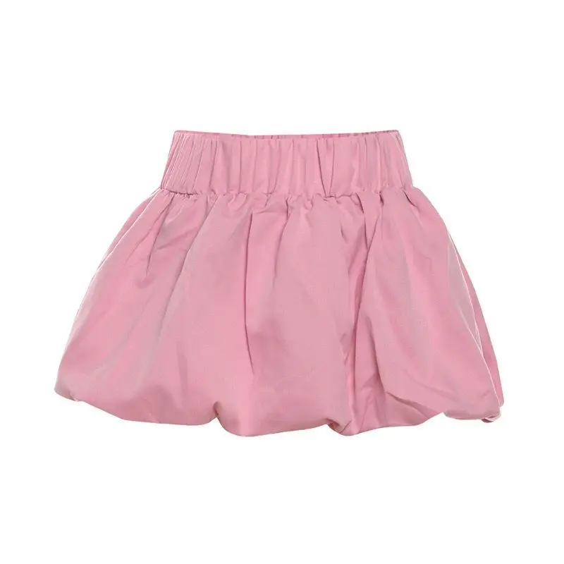 Vêtements féminins jupes pour femmes 2025 Sexy femmes nouvelle couleur unie polyvalent bulle jupe taille haute Mini jupe Shorts vêtements