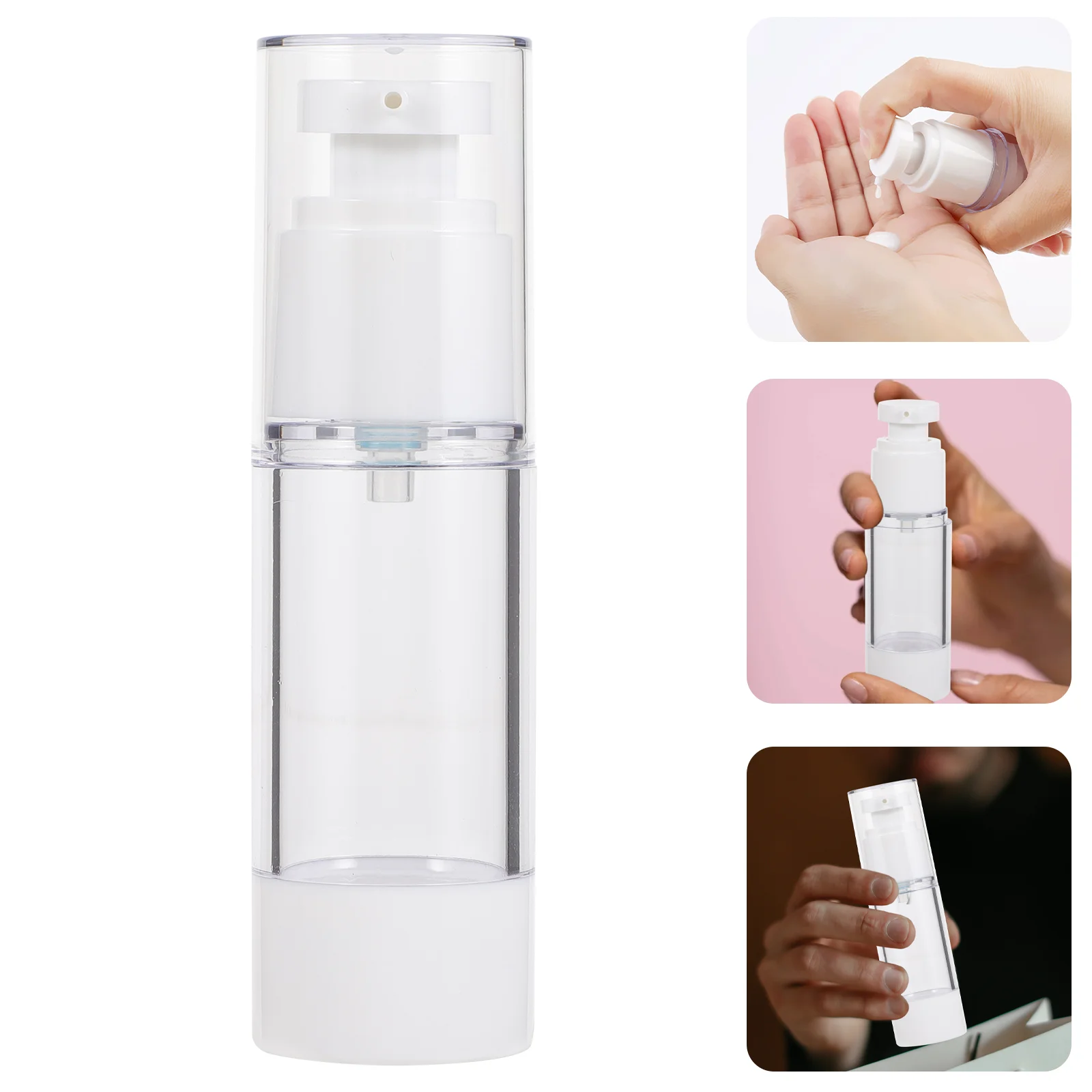 

4 Pcs Portable Shampoo Bottles Bottle Empty Bottles Soap Dispenser Vacuum Travel Airless Jar