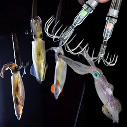 Luminous Luring Fishing Hook Simulated Colorful Squid Hook With LED Light High Brightness Fishing Bait For Outdoor Night Fishing