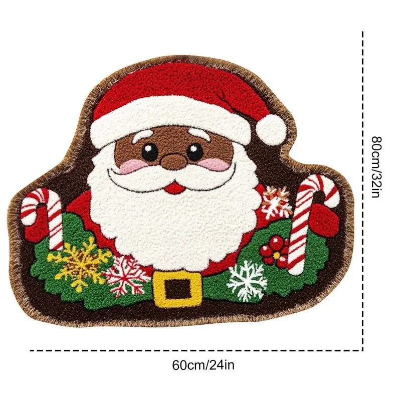 VIKAMA Christmas Santa Rug Vintage Santa Face Mat Cozy Floor Rug Entryway Bedroom Non Slip 2027 Christmas Home Decor