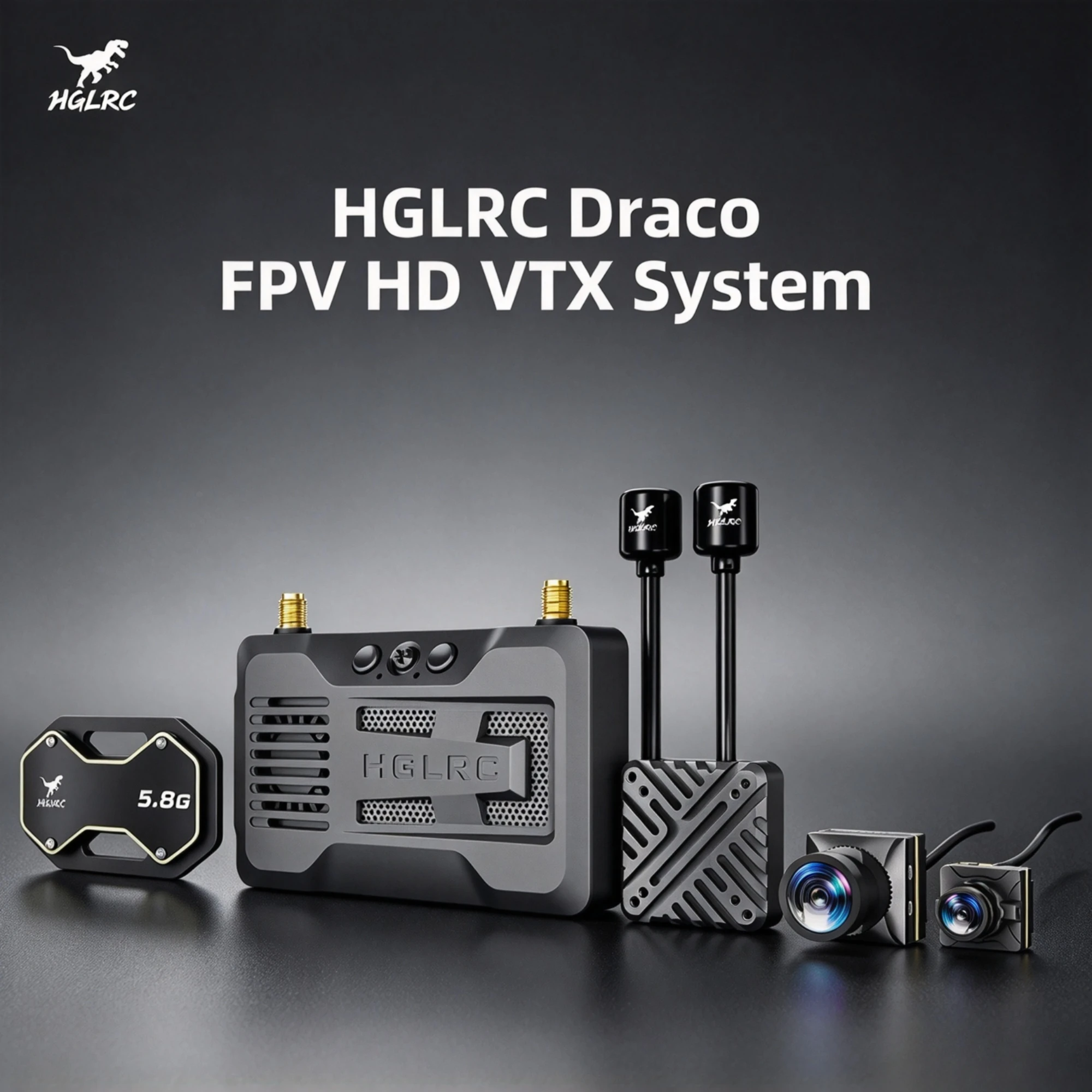 HGLRC Draco FPV HD VTX System 5.8G 1W Air Unit A1 Lite+ A1 Pro A2 Pro Night Vision Ground Unit for FPV Drone