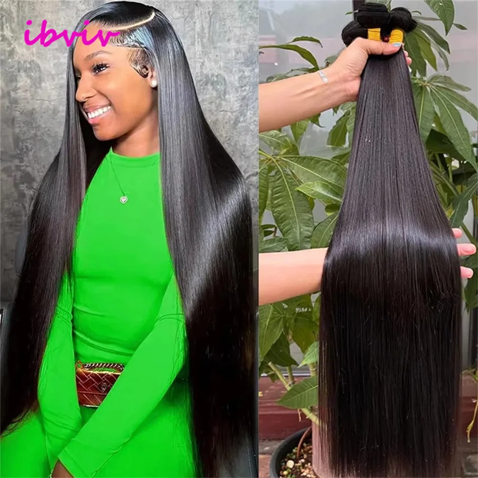 스트레이트 생인모 번들 미가공 브라질리언 위빙 생인모 표백 100% 인모 연장 더블 드로운 헤어 웨프트