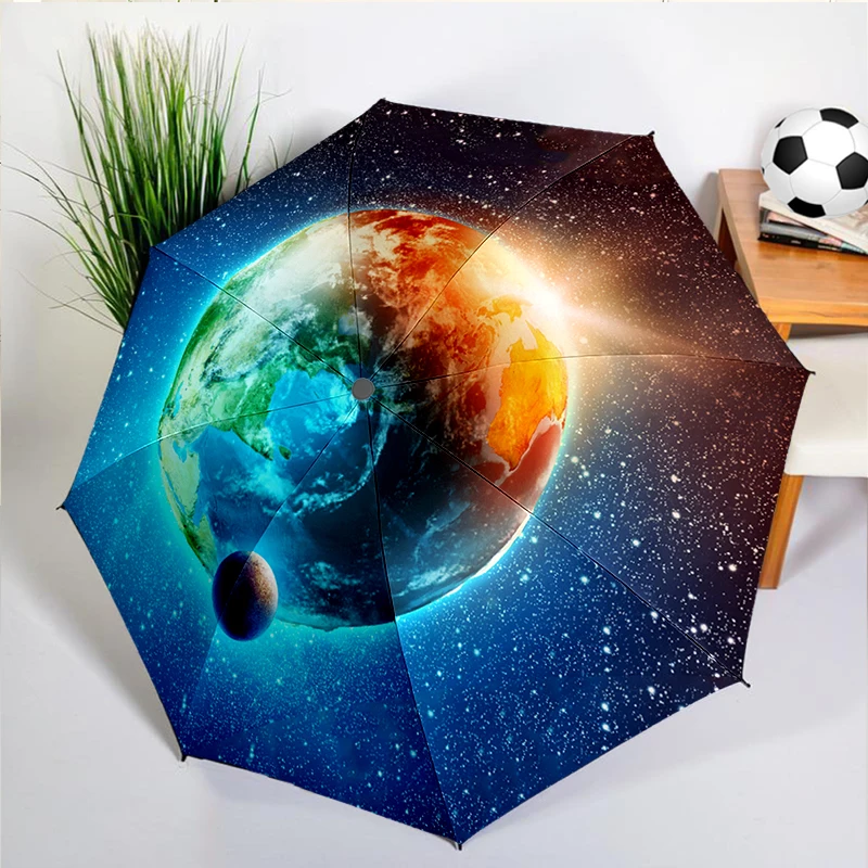 

Зонт Galaxy Earth Planet с автоматическим открытием/закрытием, прочная железная рама и 8-релочная конструкция, зонт для женщин и мужчин, рождественский подарок