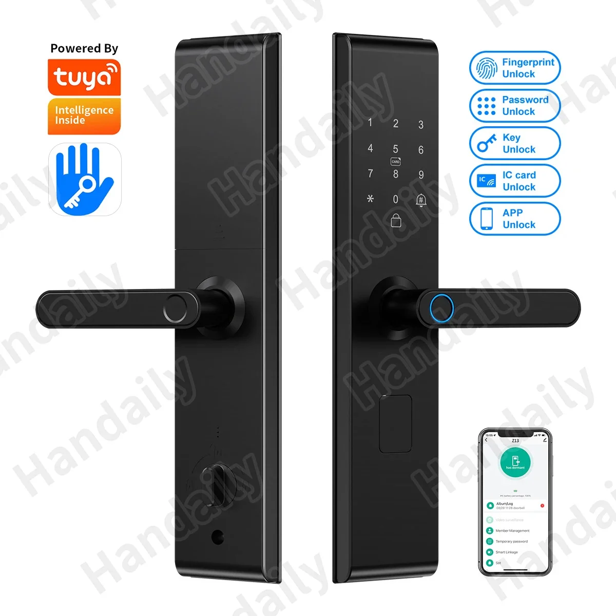 

Tuya Wifi Door Lock Intelligent Fingerprint Key Password Card Tuya Smart Home Smart Lock for Apartment Hotel