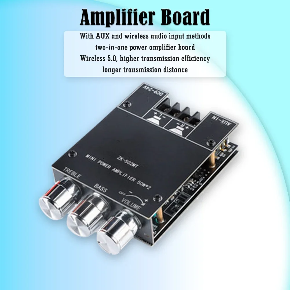 ZK-502MT 2x50W 2.0 Channel Subwoofer Amplifier Board Stereo Audio Speaker Module