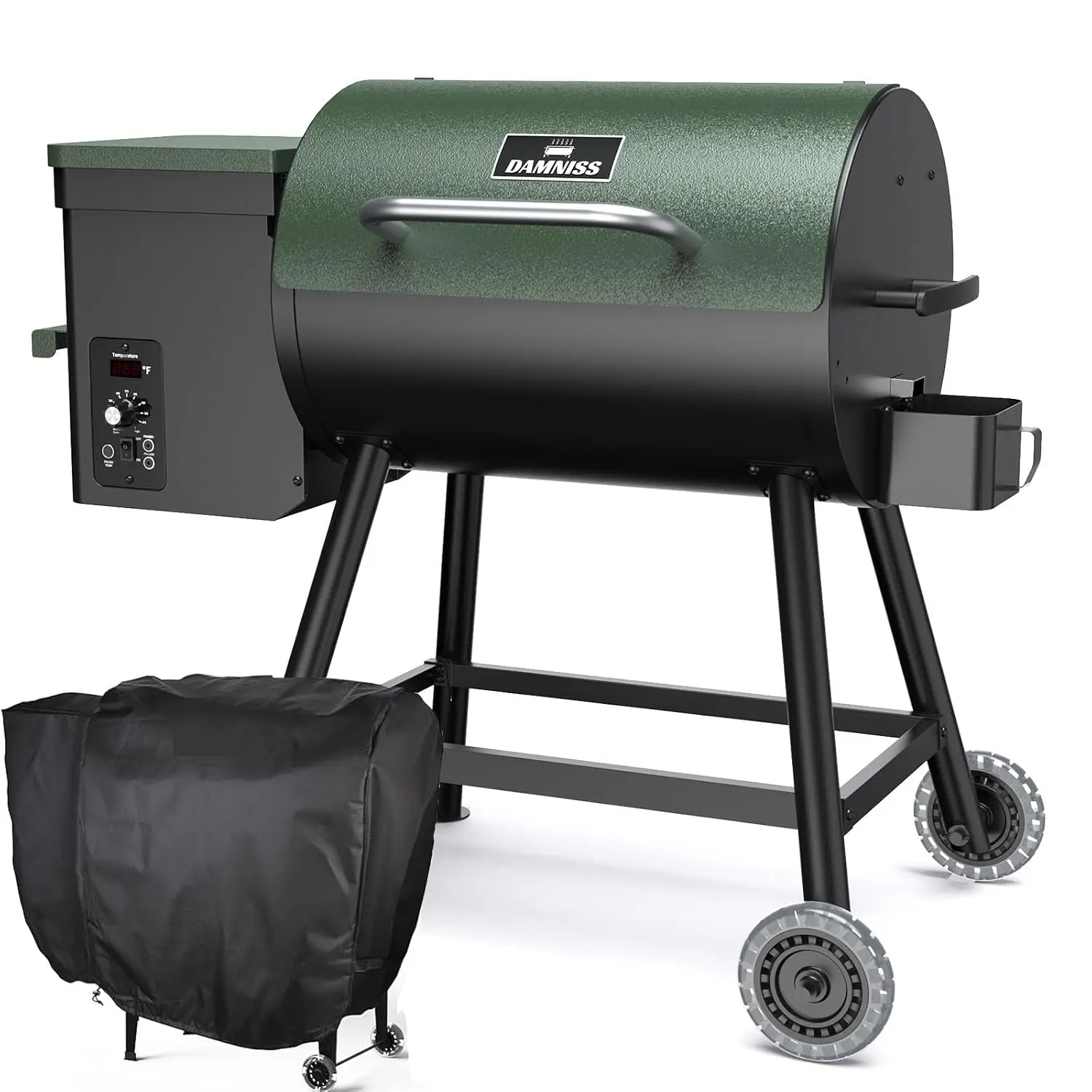 Wood Pellet Grill & Smoker 8-in-1 Pellet Grill with Automatic Temperature Control, & Rain Cover 456 Sq in Area, Customized