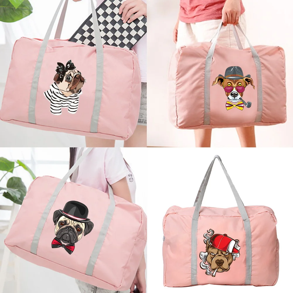 

Large Capacity Water Proof Travel Bag Unisex Dog Series Printed Handbag Luggage Pack Unisex Fashion Nylon New Foldable Tote Bags