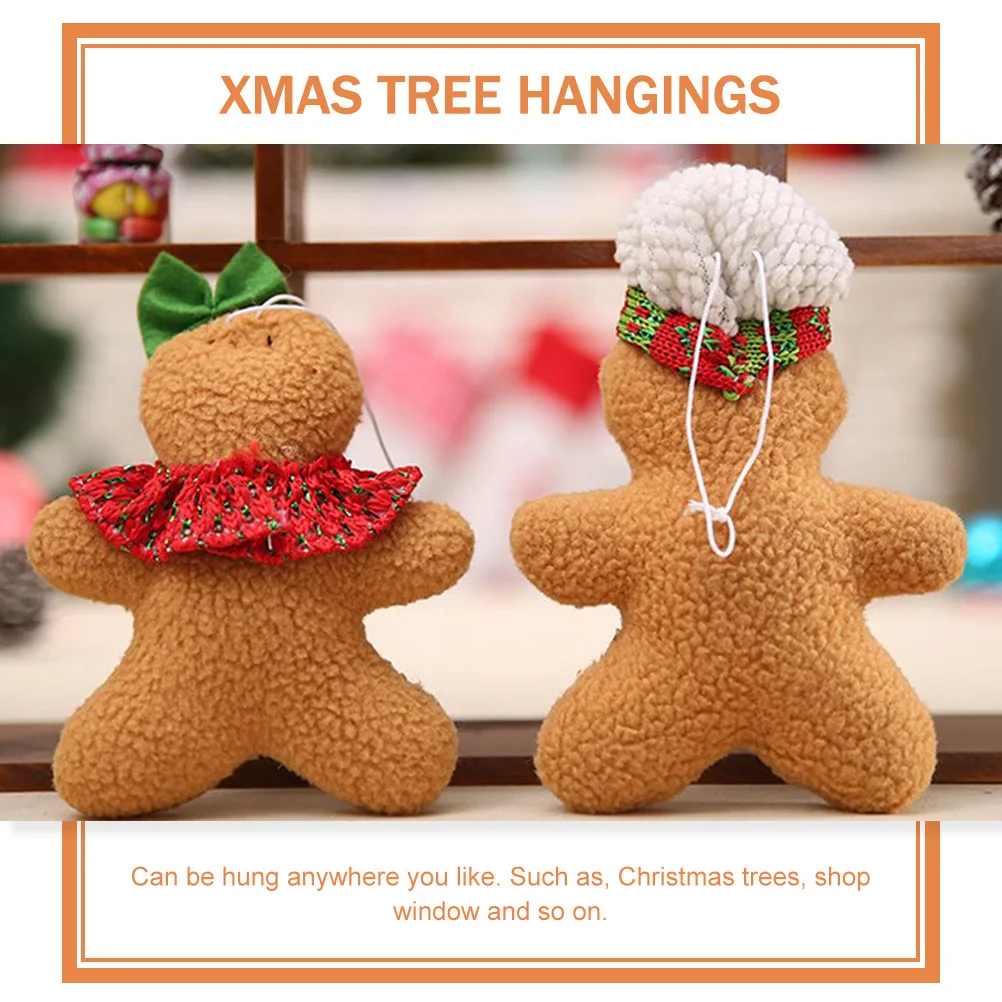 

2 Pcs Christmas Tree Decoration Pendant Ornament Gingerbread Ornaments Felt Man Decorations Xmas Mini Pendants
