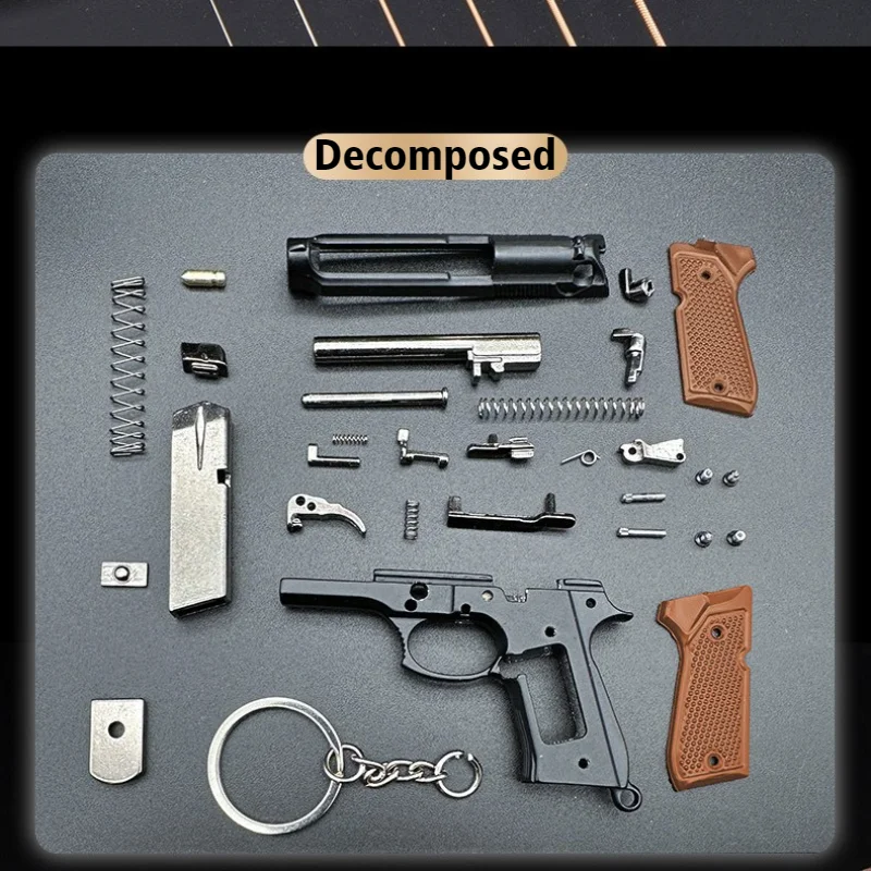 2025 PUBG 1:3 معدن بيريتا M92F مسدس نموذج بندقية المفاتيح هدية رمي قذيفة قلادة الديكور الحرف التماثيل والمنمنمات #5