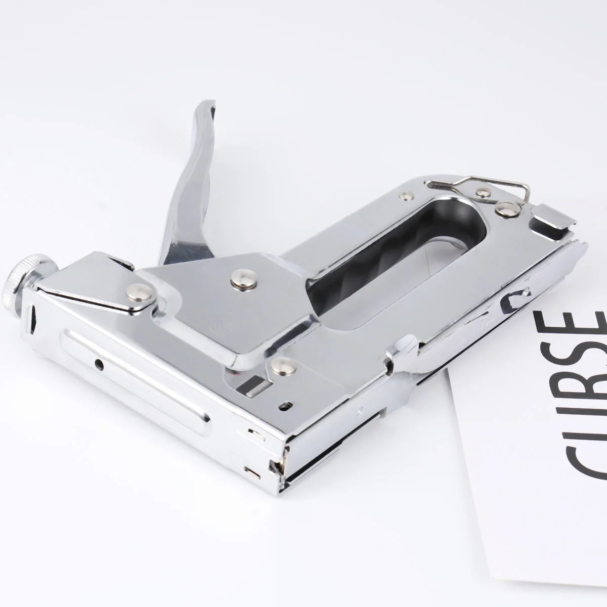 

Silver Plating TPR Manual Heavy Duty Stapler Staple Nailer Tacker For Upholstery Wood Framing Door Furniture Random Color