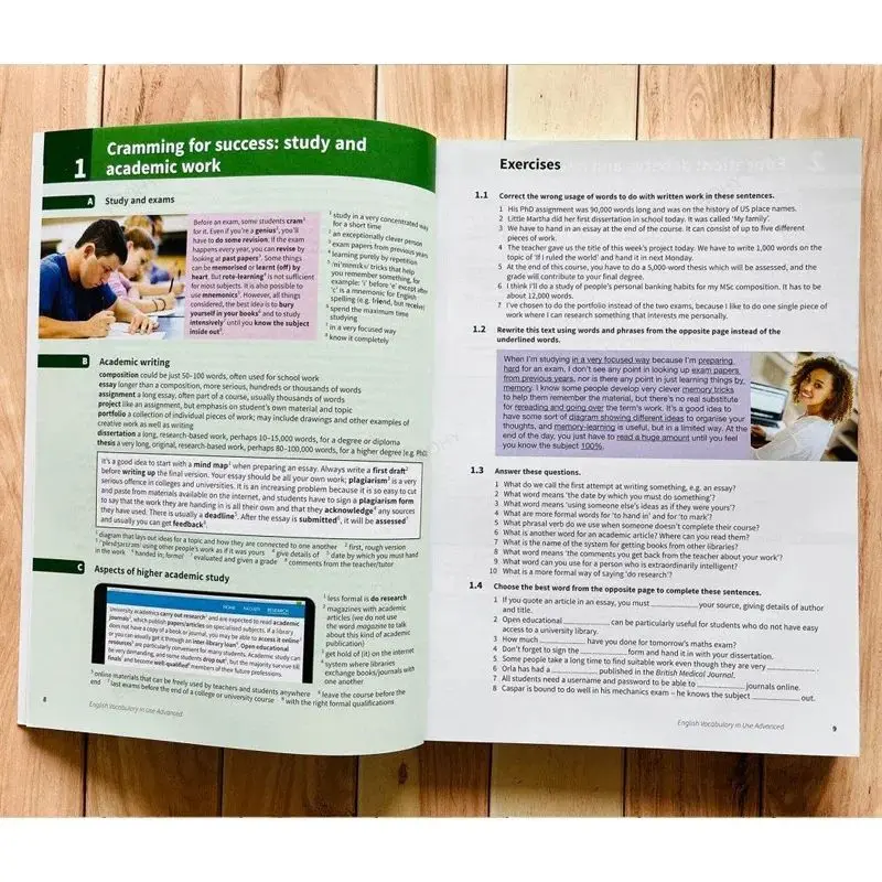 4 tomy Cambridge English Vocabulary in Use: Pre/Upper/Elementary/Advanced z audio, darmowa wersja kolorowa