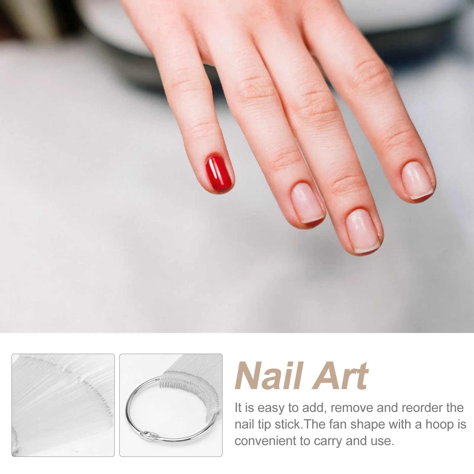 4 Zestawy Przezroczystych Paletek do Ćwiczeń Manicure w Kształcie Wachlarza, Tablica Ekspozycyjna do Prezentacji Kolorów Lakierów do Paznokci