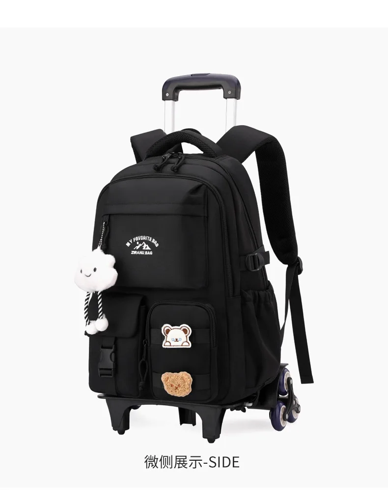 2026 Children Wheeled Backpack Students Schoolbag Rolling Backpacks Bag Kids School Trolley Bookbag Girls School Bag with Wheels
