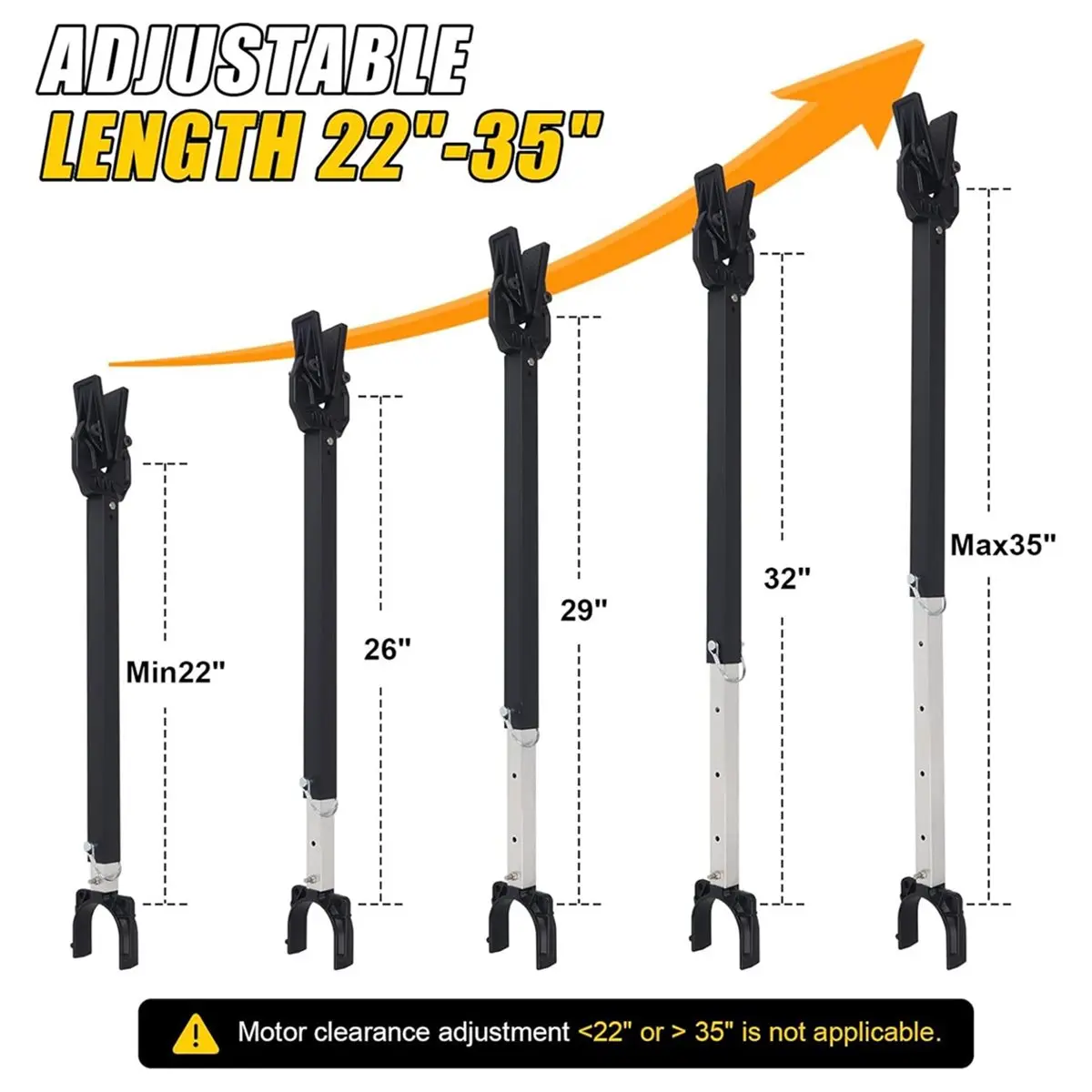update. Adjustable Boat Transom Saver 22-35 in,Heavy Duty Aluminum Outboard Motor Support for Boat Trailer Towing,Transom Saver