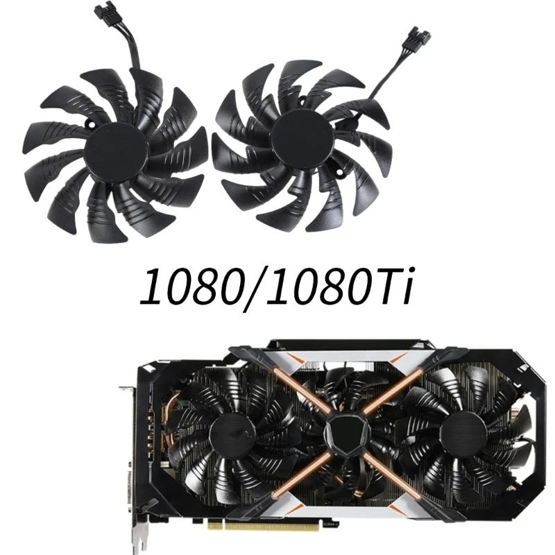

Graphics Card 95mm 4Pin Coolers Fan Replacement Accessories Graphics Card Cooling Fan for 1080 1080TI Computer D2RC