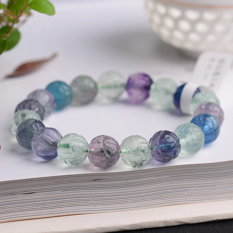 Natural Fluorite , Translucent Bead Bracelet, Jewelry Men And Women