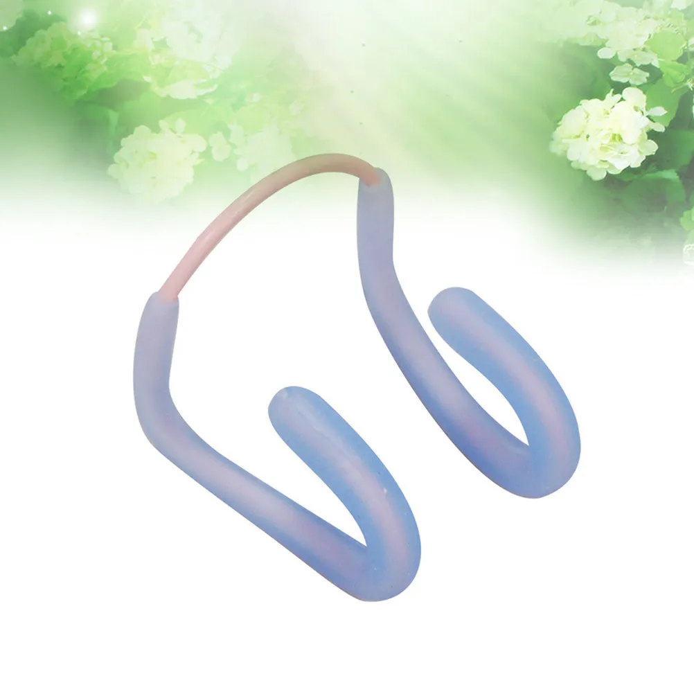 Sky-Blue Swimming Nose Clip Silicone Anti-Slip Comfortable Nose Clip Earplugs Waterproof with Silicone String for Water