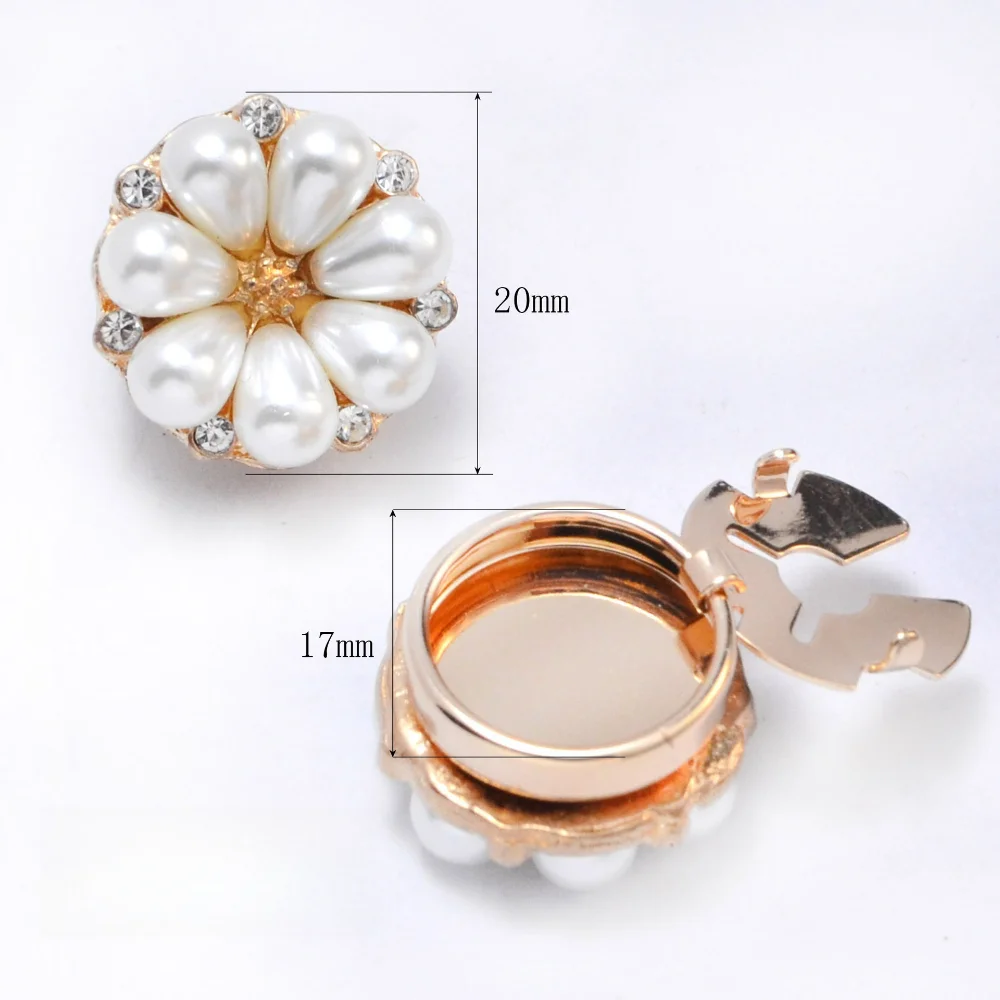 Elegant Pearl Daisy Shape Button Cover Gift Box Cufflink Storage Box Overcoat Suit Accessory Gift