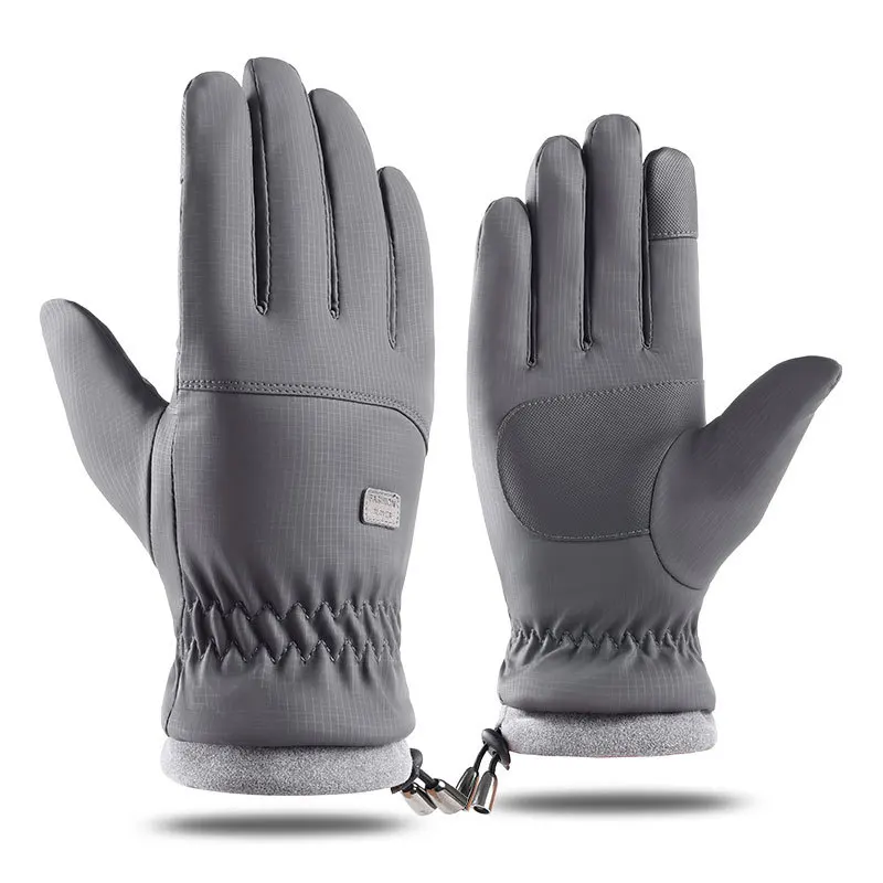 Men Warm Gloves Winter Windproof Finger Gloves Non-slip Sports Cycling Gloves Outdoor Touch Screen Full Finger Gloves