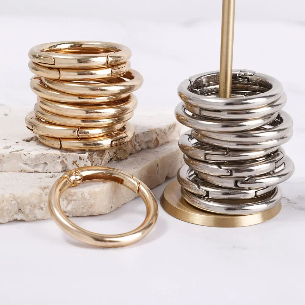 10/50 قطعة قابلة للفتح محفظة أبازيم 20/25/28/33 مللي متر الربيع يا خاتم حلقة تسلق مستديرة المفاجئة هوك كيرينغ المشبك DIY بها بنفسك مجوهرات حقيبة اكسسوارات #5