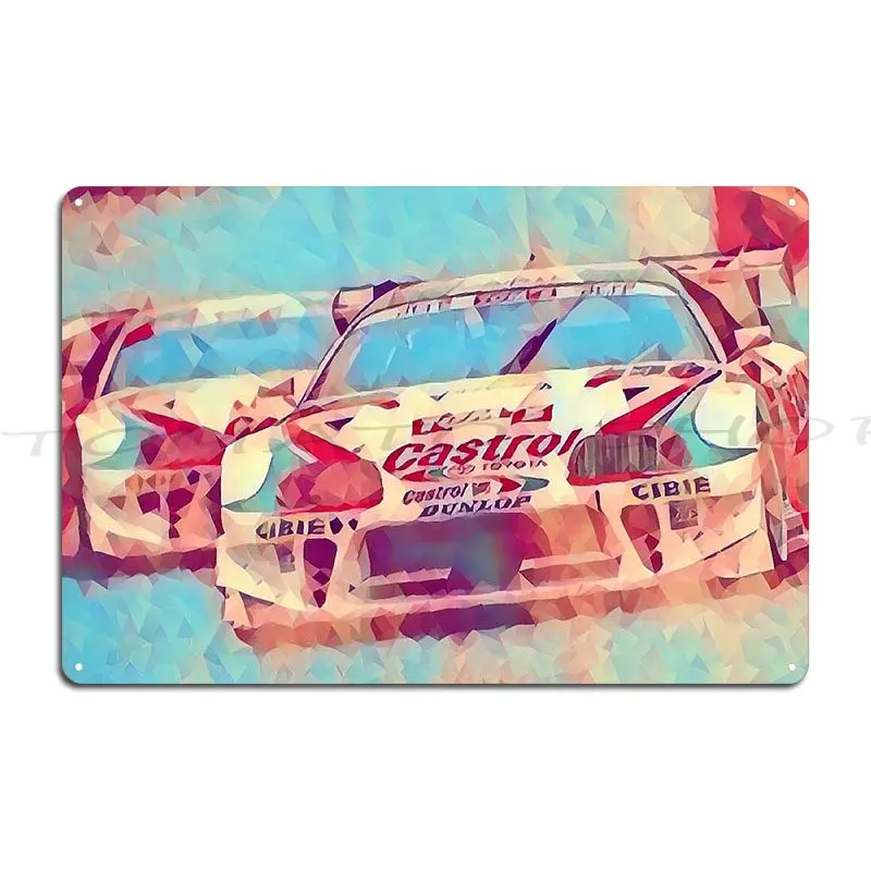 Castrol Supra Gt500 Racing Car Metal Sign Plaques Kitchen Retro Wall Decor Designer Tin Sign Poster