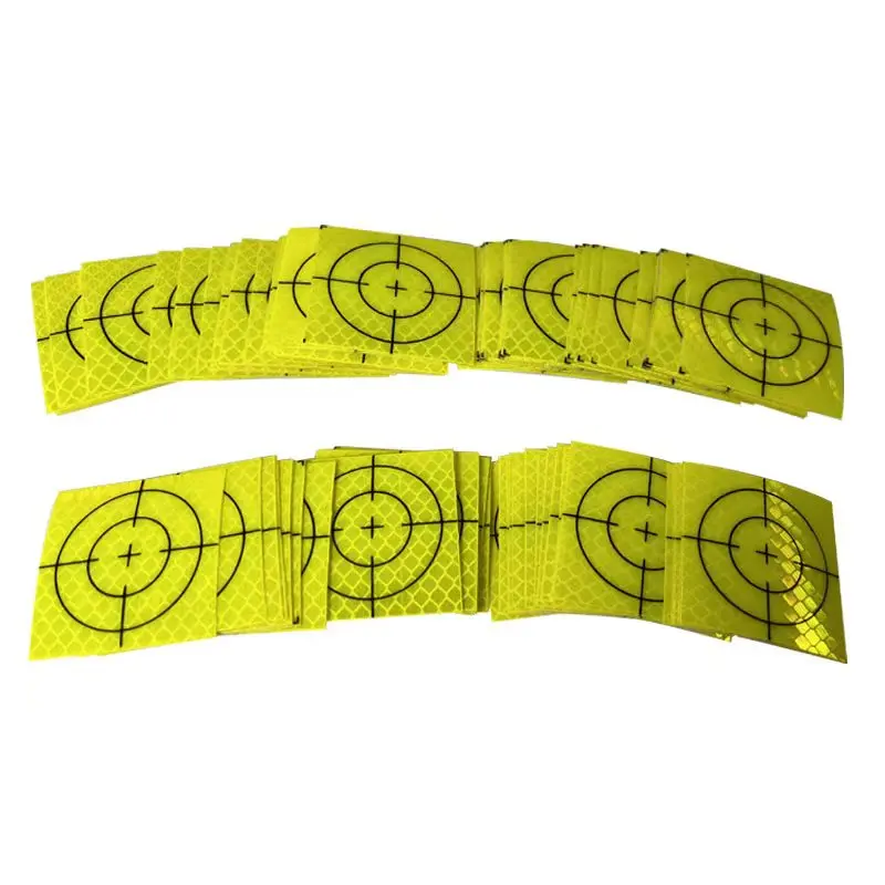 100pcs Size 60mm 20/30/40/50/80mm Reflector Sheet For Total Station Survey Geography Fluorescent Green Sheet Reflective Sticker