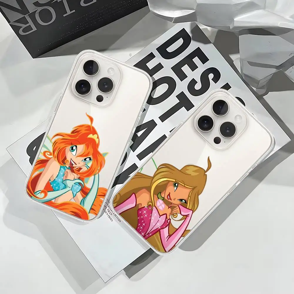 Girl-W-Winx-Cute-Clubs جراب هاتف آيفون 17 16 15 14 Plus 13 12 11 Pro Max غطاء خلفي للهاتف غطاء شفاف مقاوم للصدمات