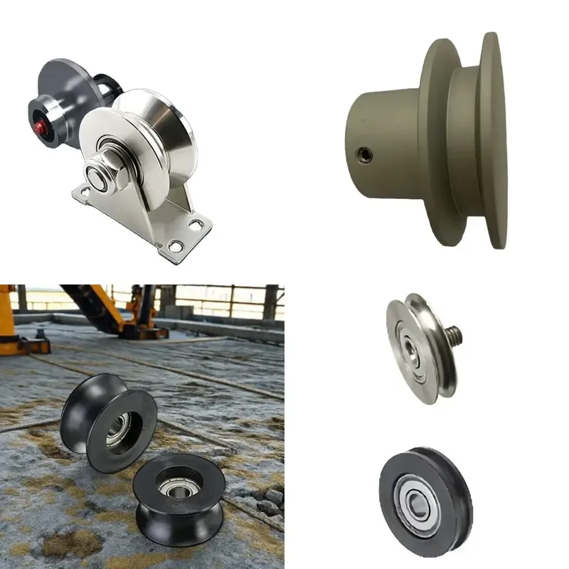 Custom OEM Anodized Black Steel Aluminum Nylon Synchronous V Groove Idler Plastic Material for Rolling Shutter Doors
