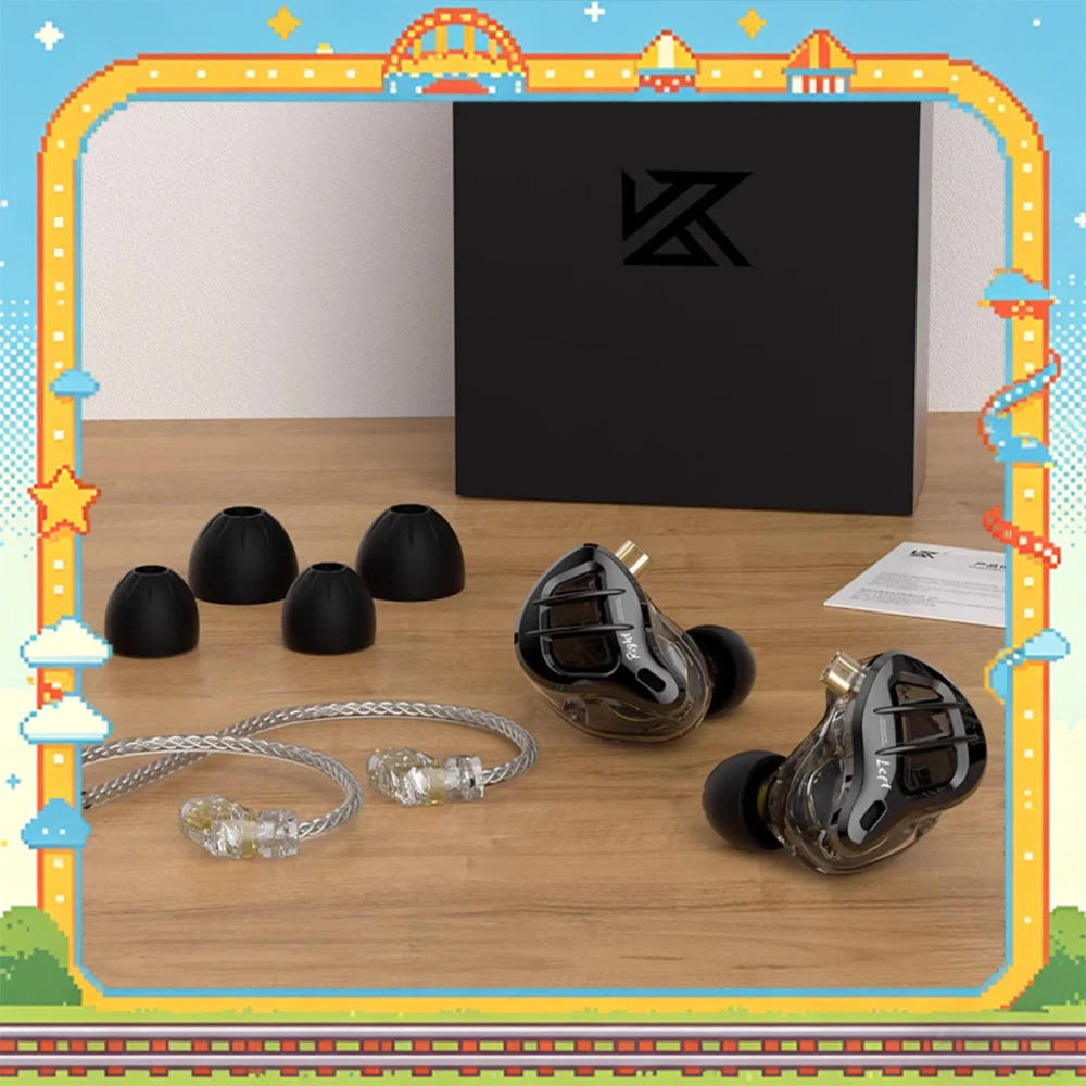 KZ ZAR Hybrid Driver In-ear Monitor 1DD + 7BA HiFi Headphones 2Pin Wired Headphones Music DJ Headphones Sports Gaming Earbud