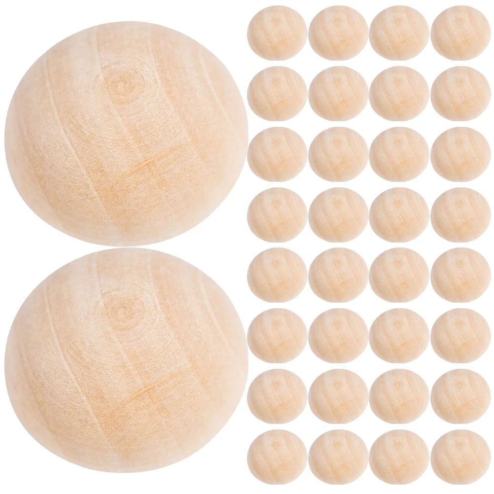 

Half Round Wooden Beads Unfinished Craft Balls DIY Project Supplies Mini Hemisphere Jewelry Making Rustic Wood Beads Home Decor