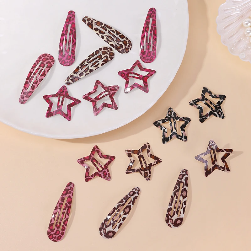 16/32pcs Leopard Print Girls Hair Clips Geometric PP Hairpins Set Women Girls Child HairgripsBarrettes Accessories Headdress