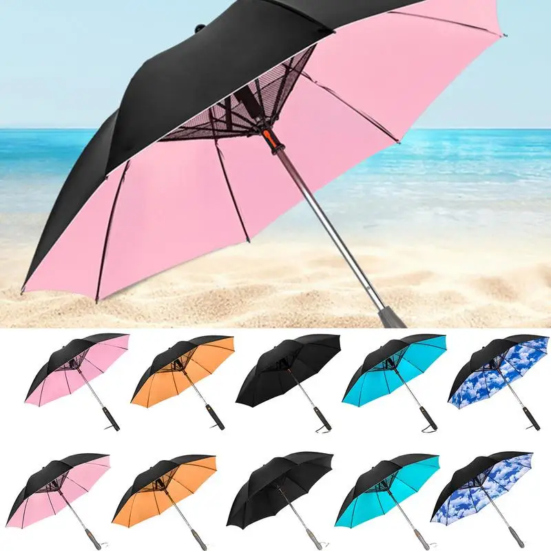 

3in1 Umbrella With Fan Portable Misting Fan Umbrella With UV Protection Mist Spray Battery Power Umbrella For Summer Cooling