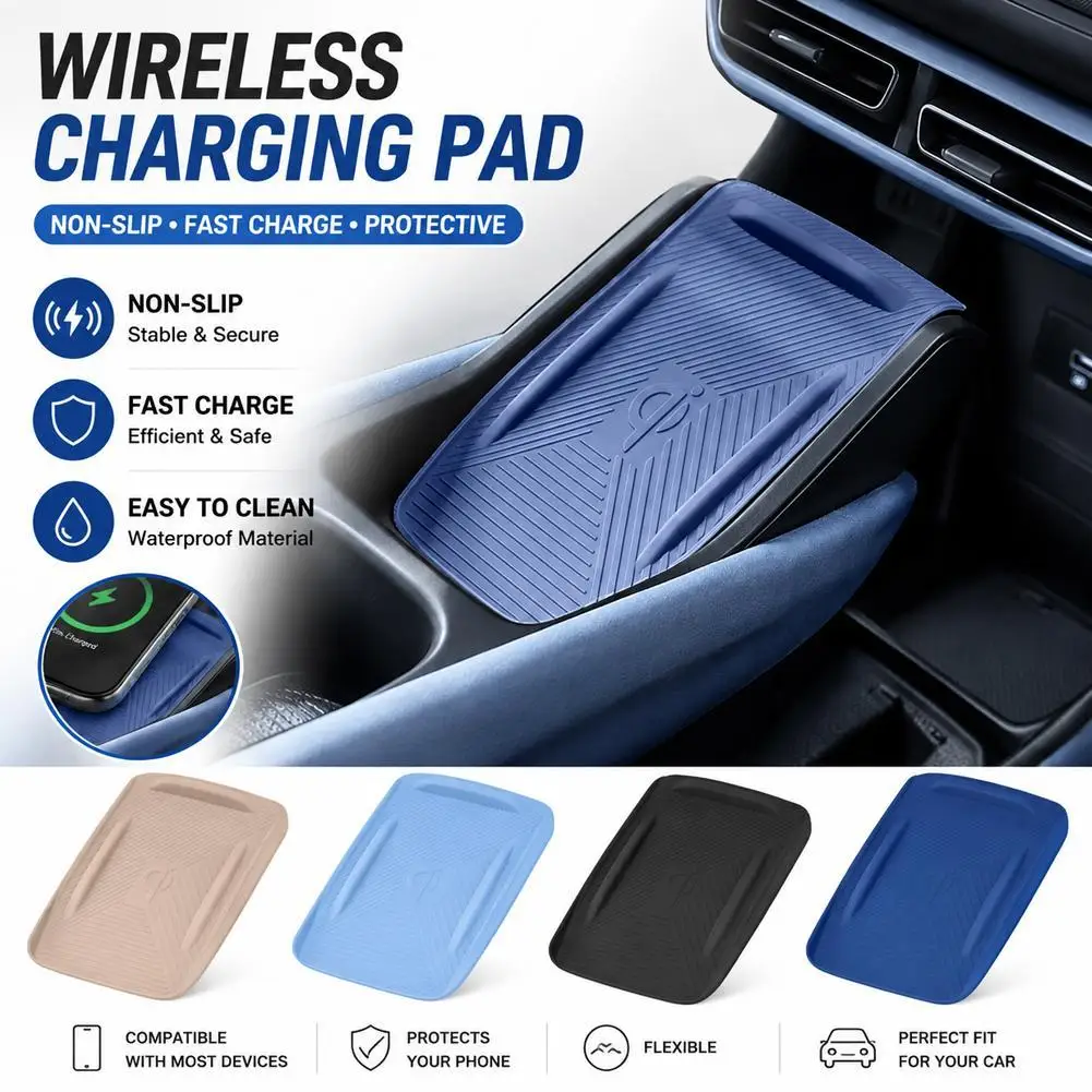 Auto Center Console Wireless Charging Mat for BYD Seagull Anti Skid Silicone Pad Car Interior Decoration Accessories ﻿