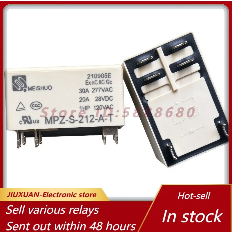 MPZ-S-212-A-T Power Relay 12VDC 30A 277VAC 6Pin PCB Mount Mini Control Relay