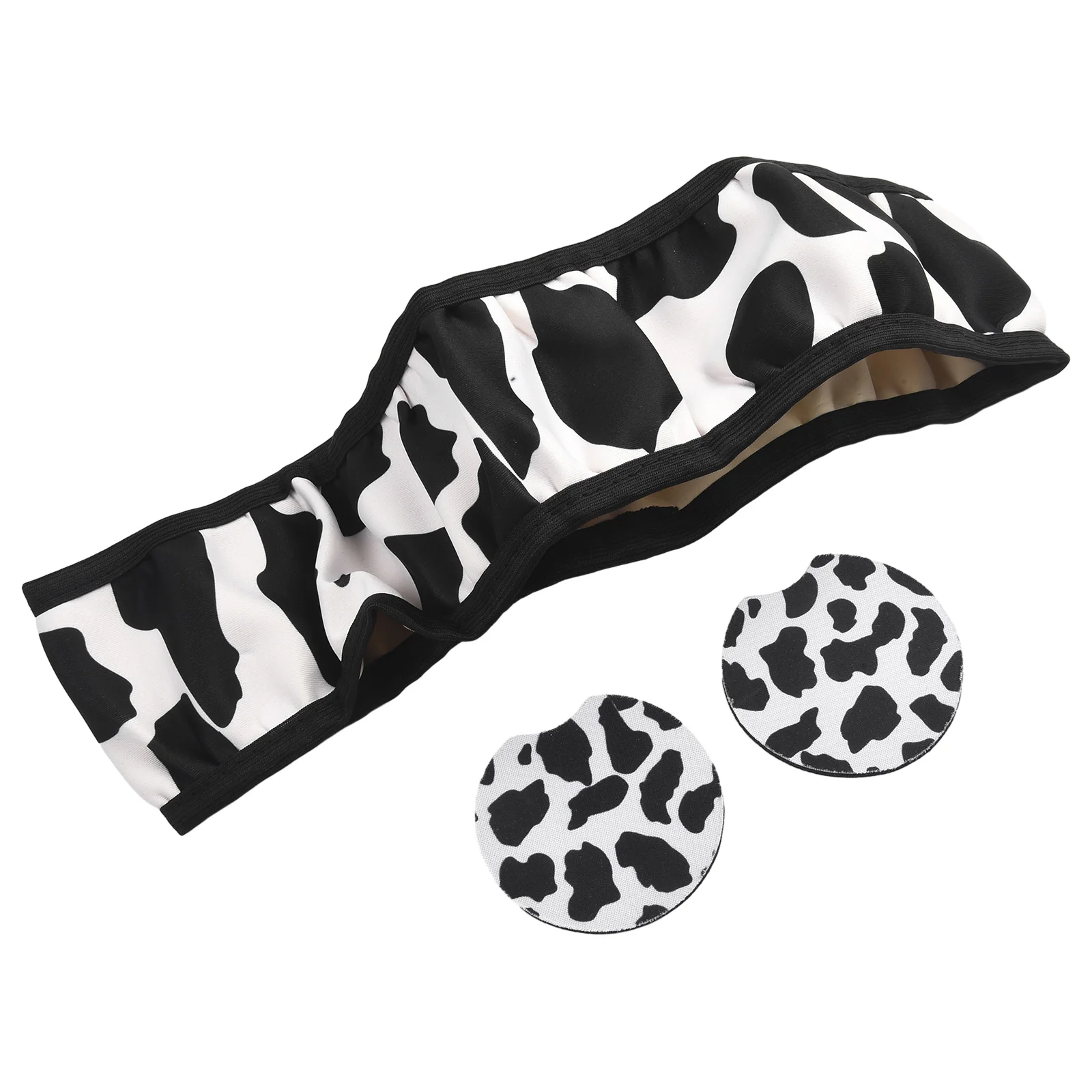 All Seasons Car Steering Wheel Cover Cute Cow Print 3PC Set Non Slip Build for Safer Driving Keep Wheels New Looking