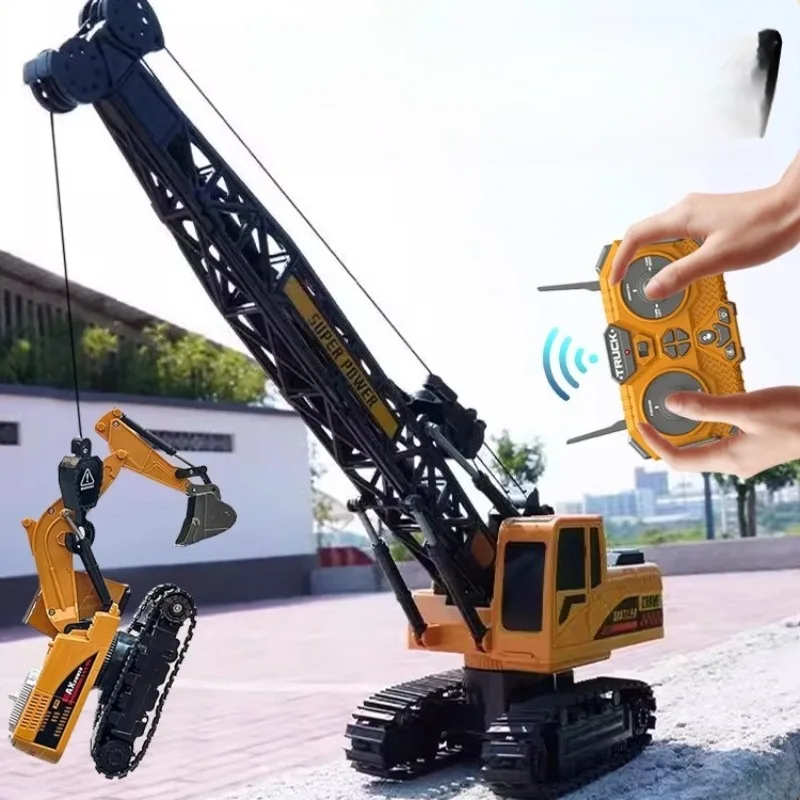 Extra-large Alloy Model 1/24 Scale Remote Control Crane Construction Vehicle  Electric Crane Model Car  Boy's Toy Gift