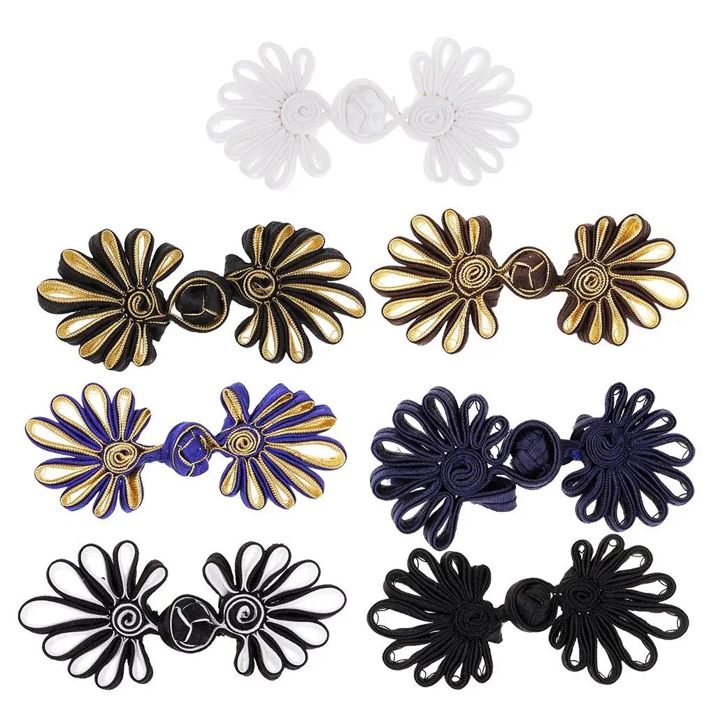5 Pairs of Chinese Dress Made of Chrysanthemum Frog Knot Closure